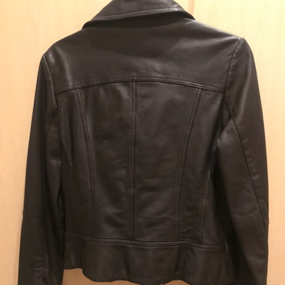 Dark Brown All Saints Leather Jacket - Picture 3 of 5